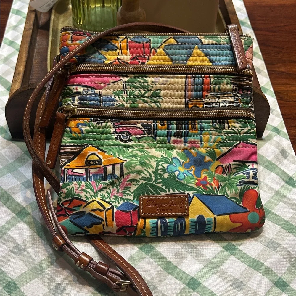 Dooney & Bourke tropical   Sandbar Triple Zip Quilted Crossbody